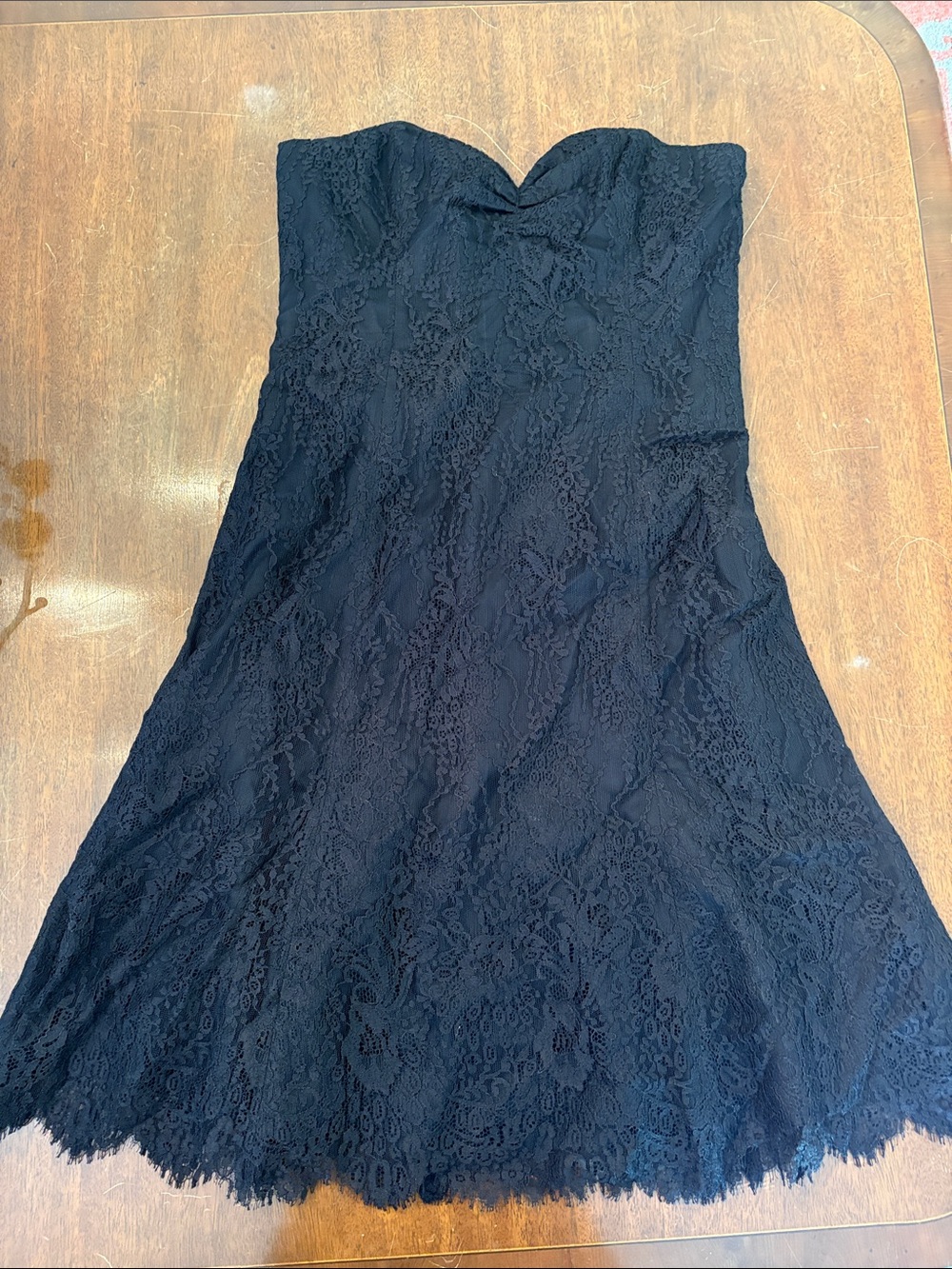 Shoshanna Black Strapless Lace A-Line Dress